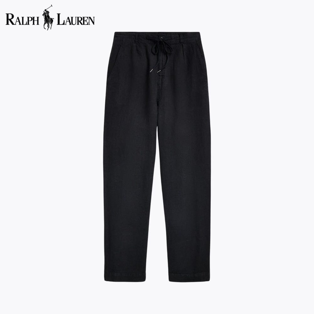 RL Lateef Relaxed Fit Pleated Linen Pant