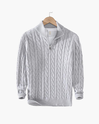 TAEBAEK Zipped Cable Sweater