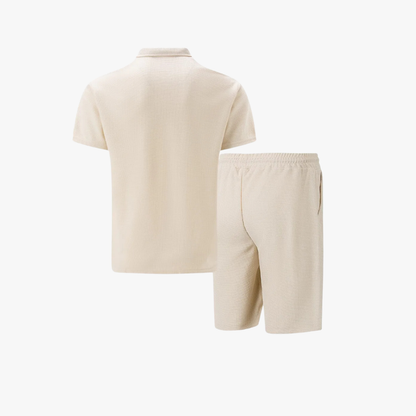 IBIZA Co-Ord Set – Zip Neck Polo & Soft Knit Shorts