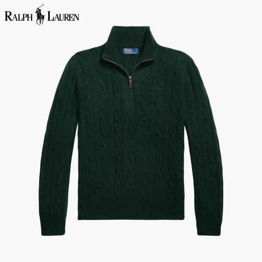 Chelsea Cable-Knit Cashmere Quarter-Zip Jumper